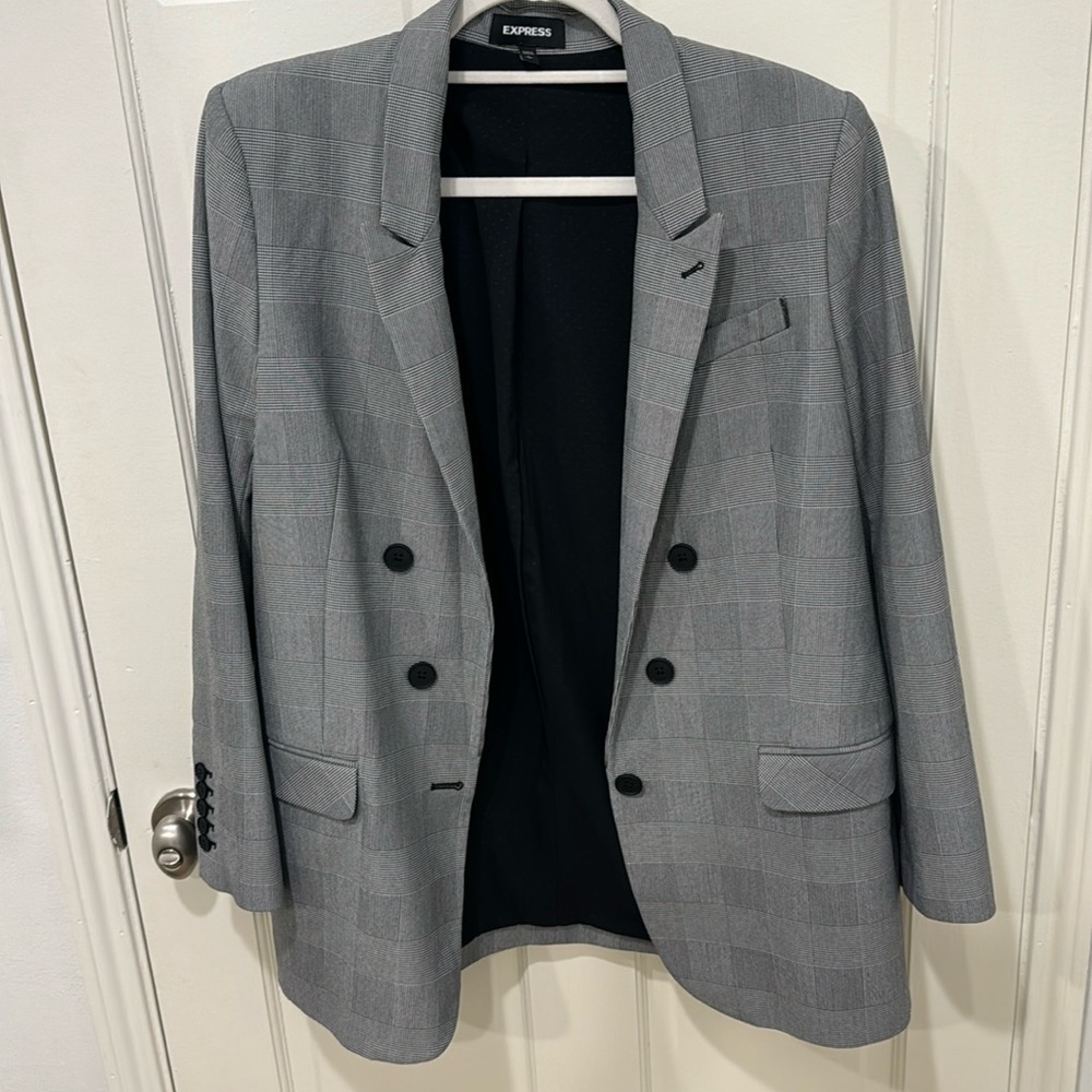 Oversized Plaid Blazer